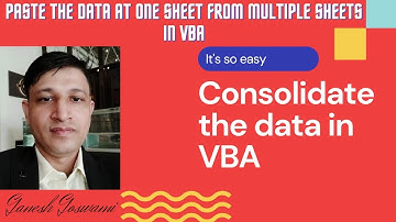 Consolidate data from multiple sheets in VBA|Hindi|