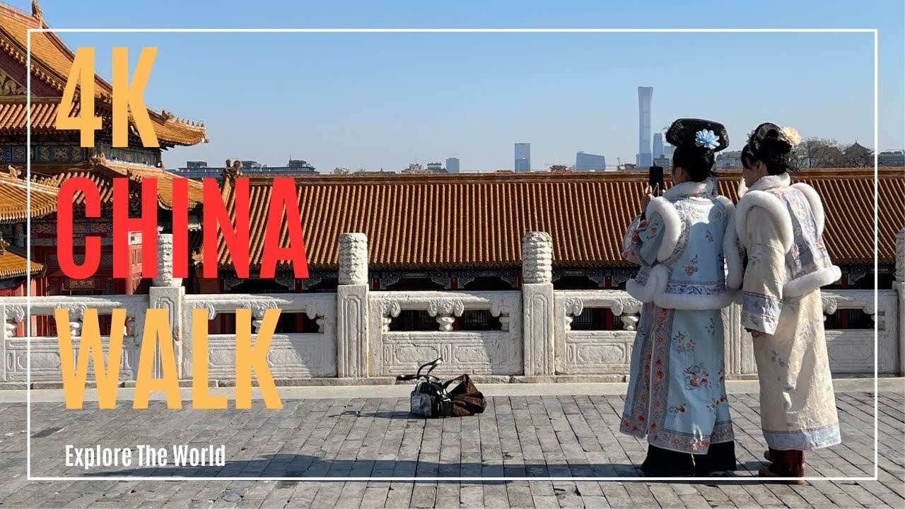 China 4K • Couryard Walk through Ancient China's Forbidden City in Beijing