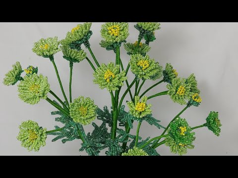 мастер класс хризантемы зеленые Цветы из бисера Art Beadwork