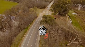 Campaspe River Flooded from Victorian Flood Event 2022, Drone Footage, Bendigo Victoria.