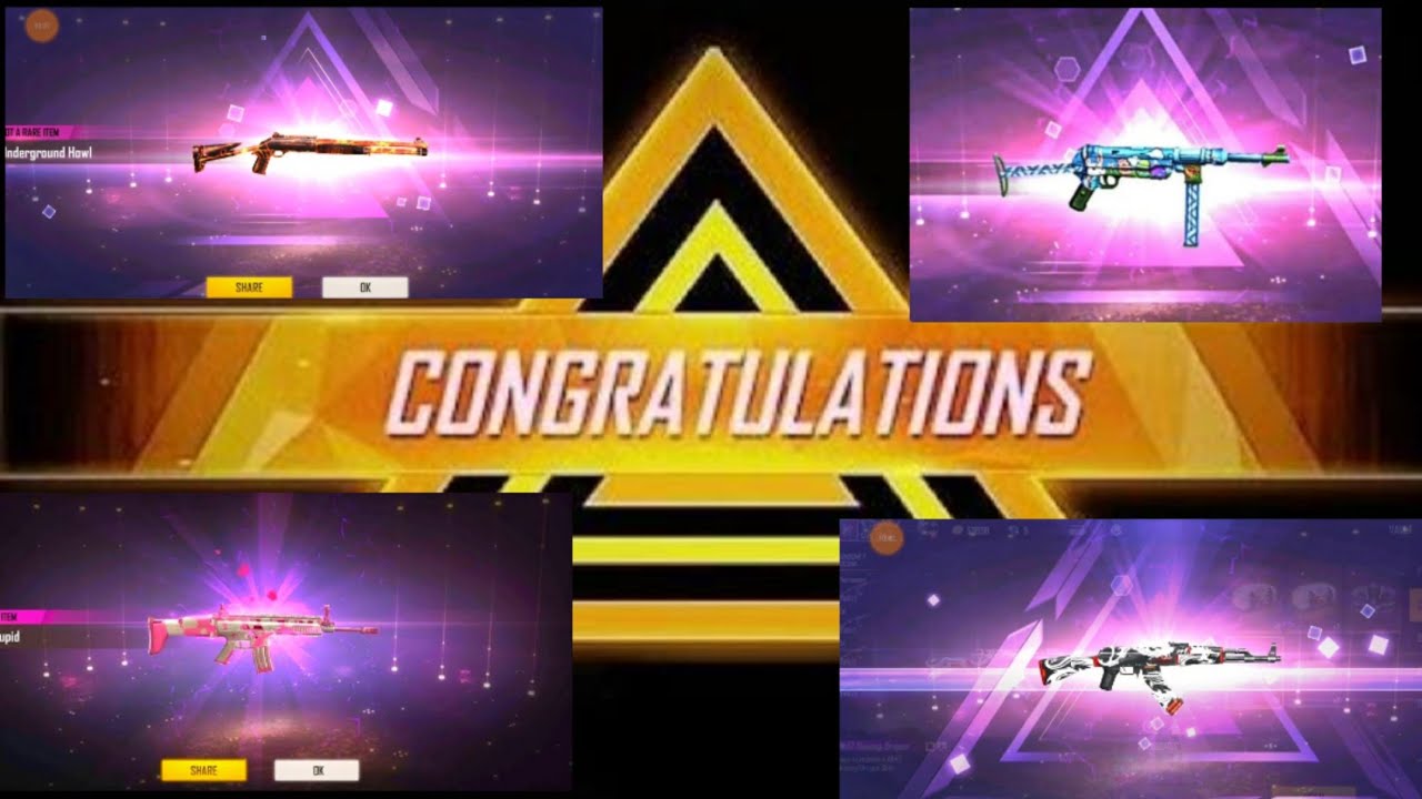 permanent gun skins free fire | dragon ak, fiery m1014