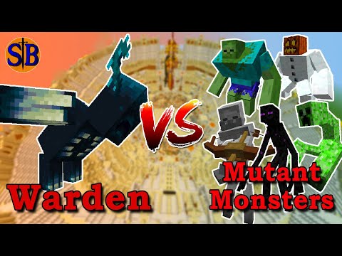 Mutants in 1.19.2!!! Warden vs Mutant Monsters | Minecraft Mob Battle