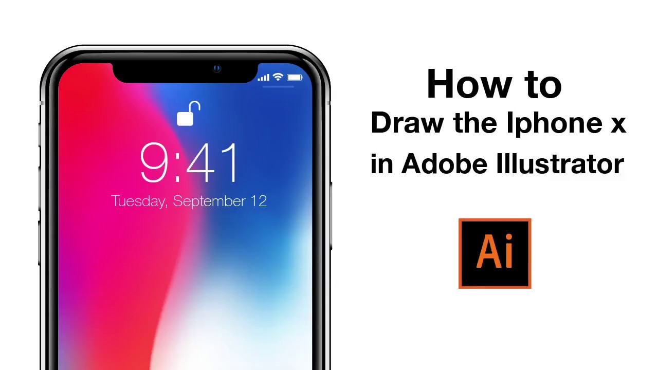 How To Draw Iphone X Adobe Illustrator Tutorial Youtube