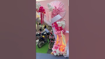 Cổng và Backdrop Tiệc Đính Hôn Tone Hồng | Rạp Cưới Mỹ Thanh Cái Bè.