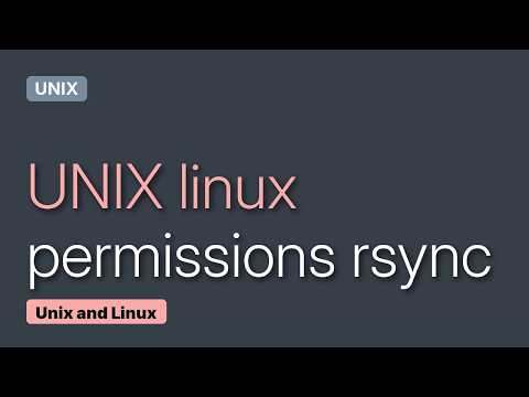 Unix & Linux: Preserve the permissions with rsync