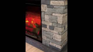 The easiest & coziest upgrade for any space - uber modern with realistic cast stone + mantel beam
