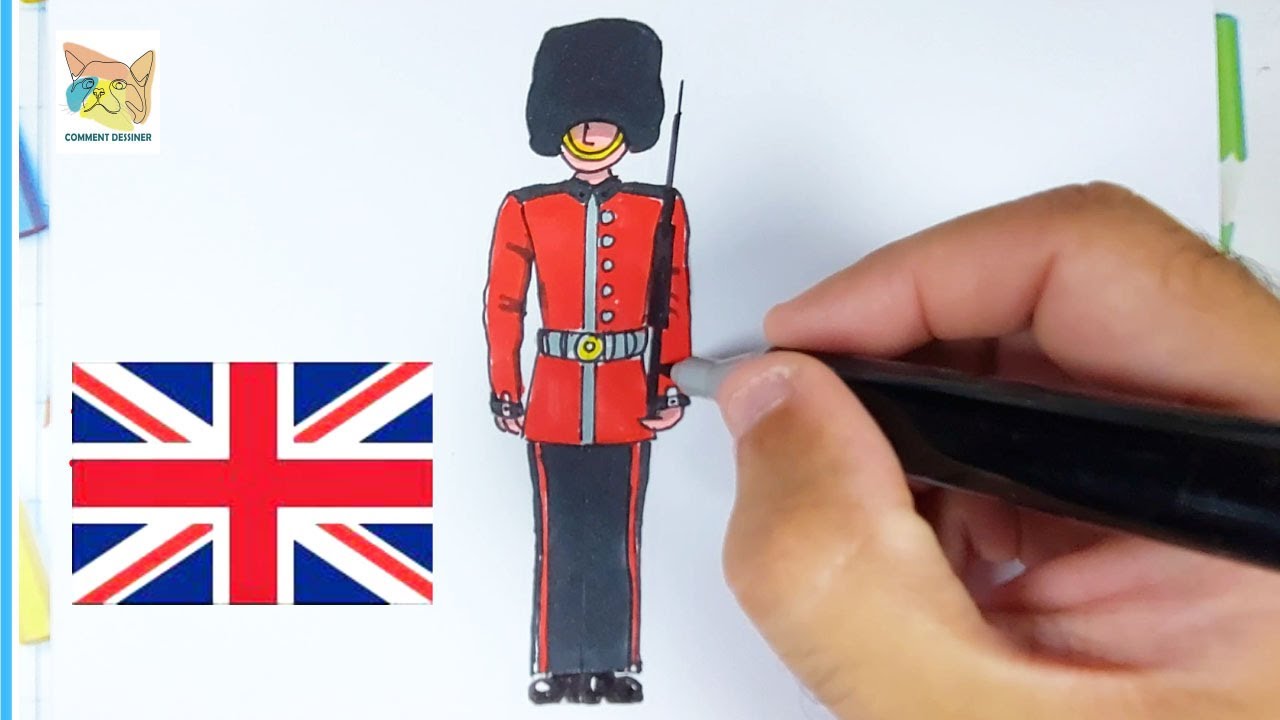 comment dessiner un soldat anglais - YouTube