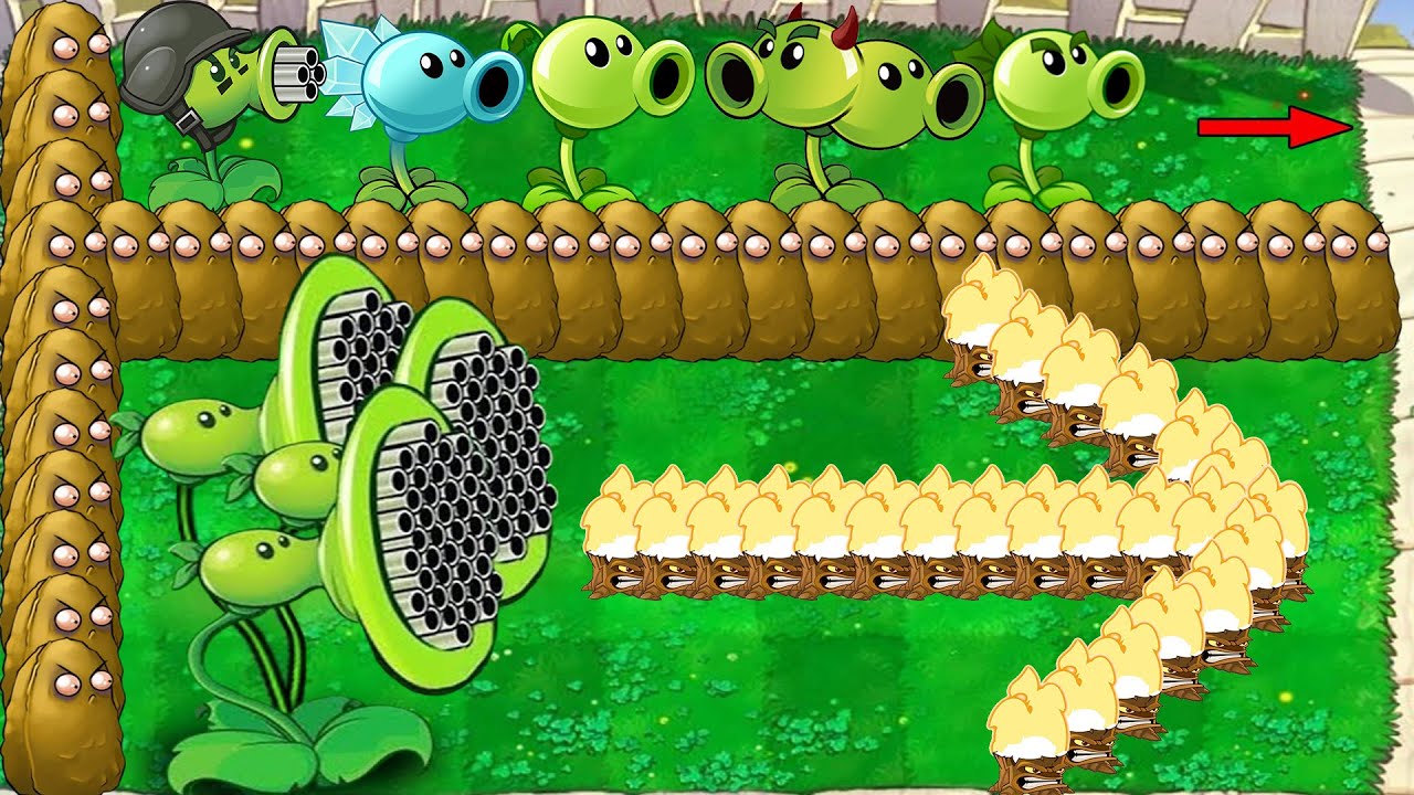 999 Threepeater Vs Team Pea Vs Giga Gargantuar Vs Dr Zomboss Plants Vs ...