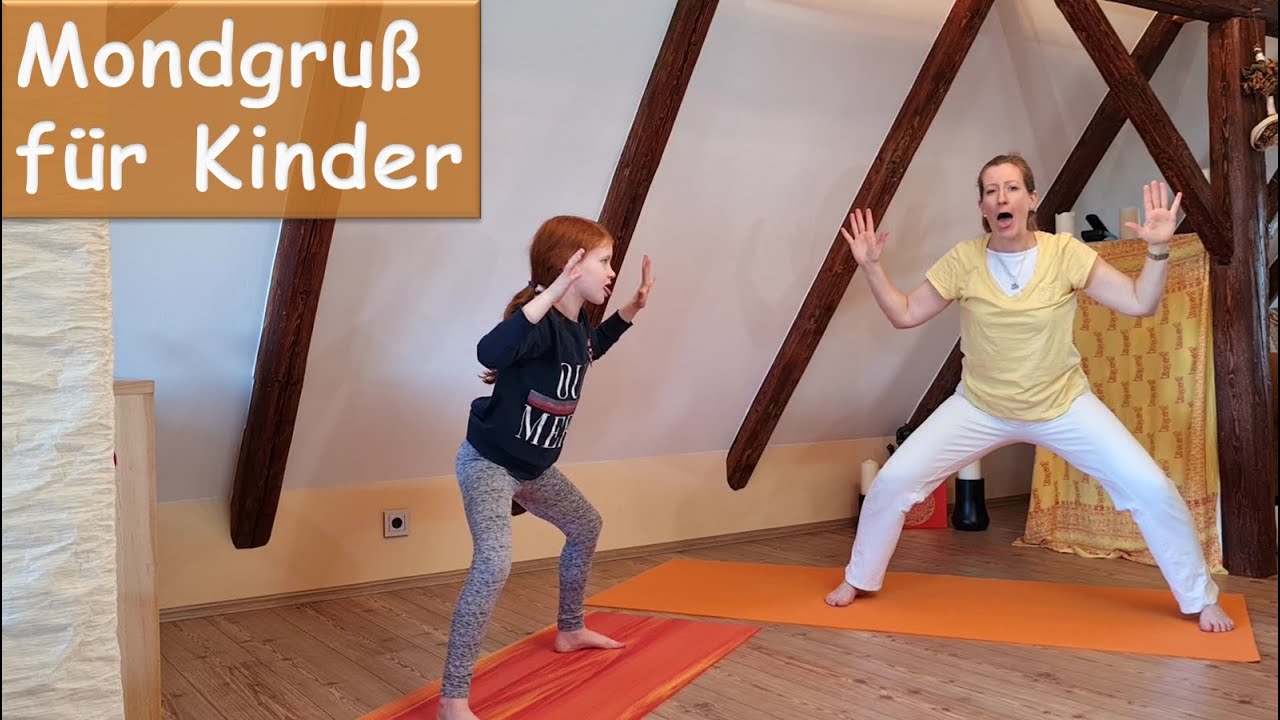 Mondgruß für Kinder | entspannende Yoga-Abfolge | Kinderyoga | Grundschule