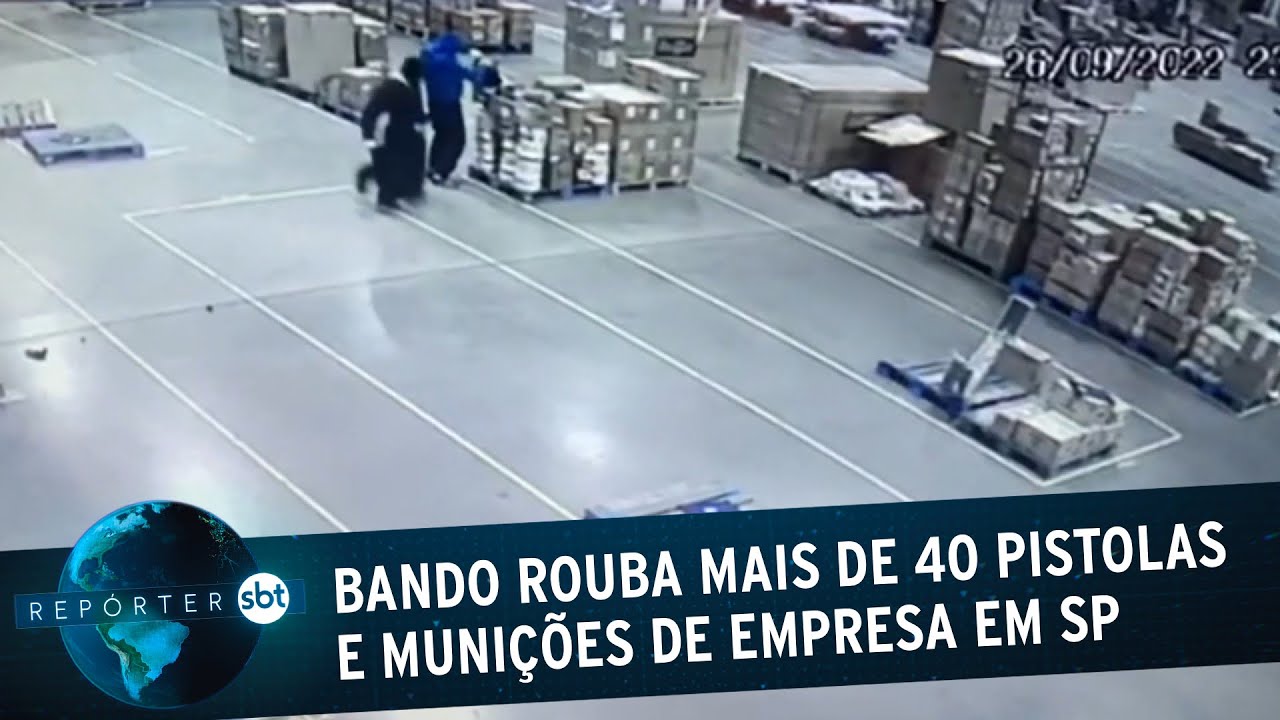 Quadrilha rouba mais de 40 pistolas e munições de empresa de logística | Repórter SBT (27/09/22)