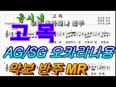 윤시내 고목 1980 오카리나 AG/SG용 악보 반주 엠알 MR by 안당 조경욱
