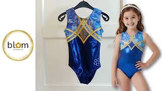 Super Leuk Turnpakje Mouwloos Blauw Goud Blom Turnpakjes