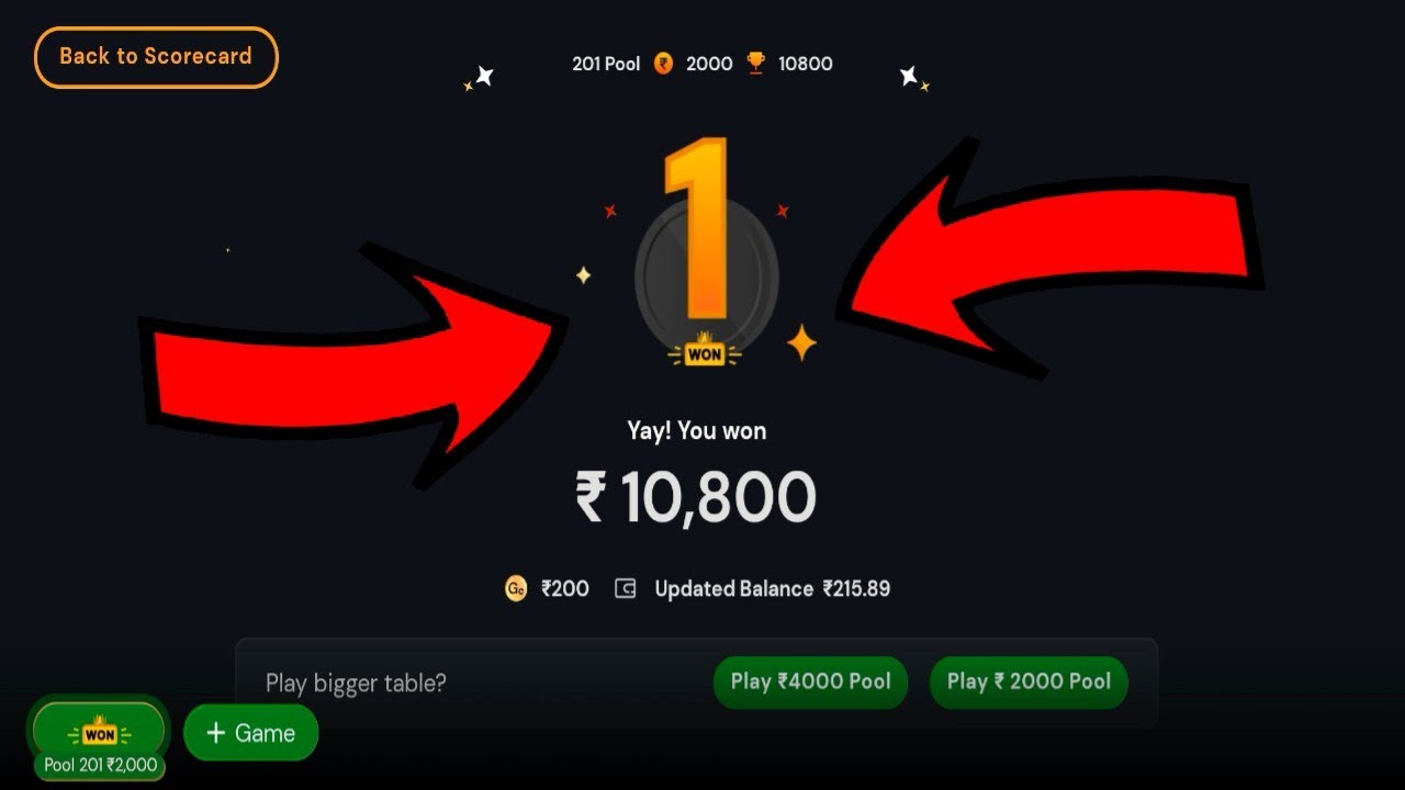 201 Poll Rummy Win 👑🎊 || Prize 10800 || Paisa Hi Paisa Hoga 😂 || Rummyculture