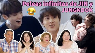 Peleas Infinitas de JIN y JUNGKOOK 😂 | REACCIÓN EN FAMILIA!! 💜💖