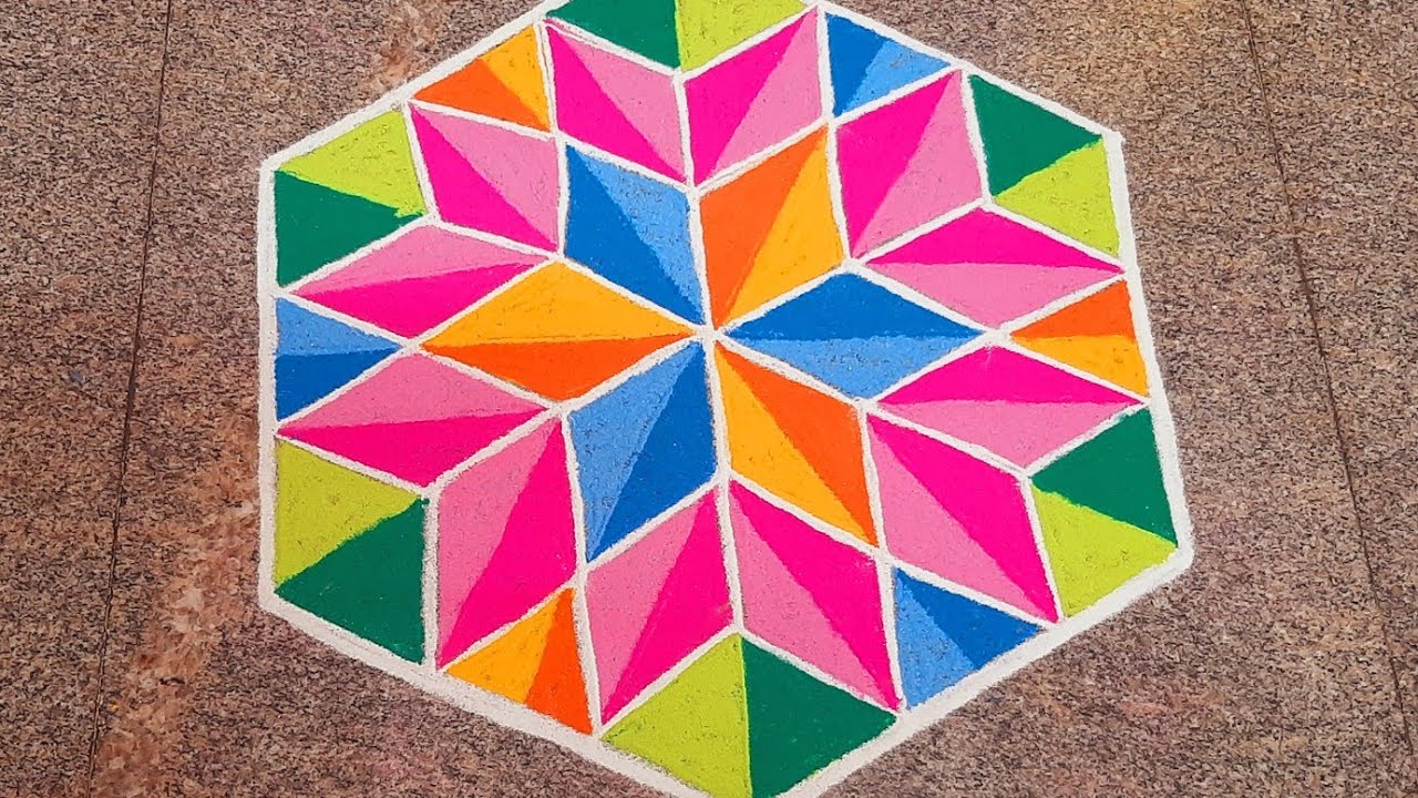 7*4 dots kolam| 3d rangoli |daily kolm|p square rangoli - YouTube