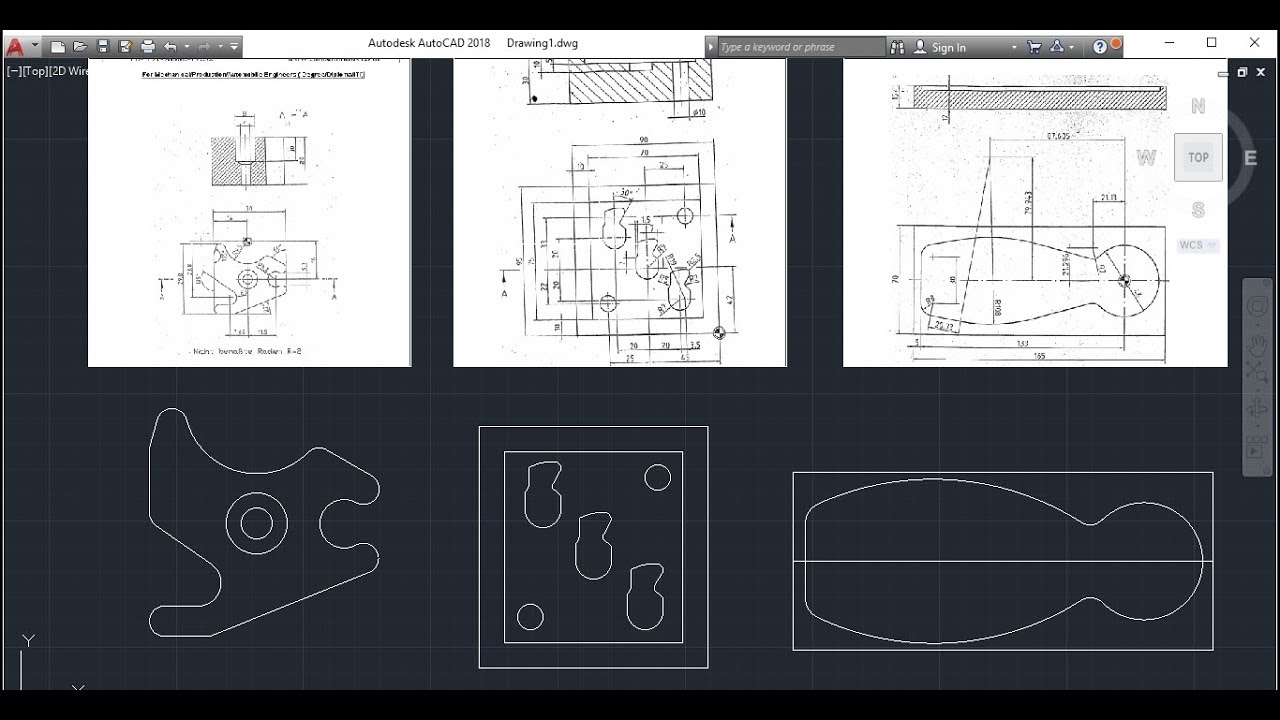 Autocad 2020 2d Drawing Practice tutorial for beginners in Hindi - YouTube