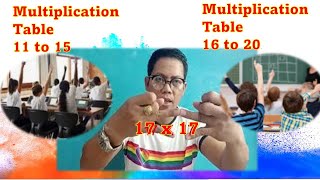 HOW TO MULTIPLY NUMBERS 11 to 15 and  16 to 20 USING FINGERS ONLY | TACTILE LEARNERS