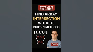🔥 JavaScript Challenge Day 5: Find Array Intersection WITHOUT Using Built-in Methods!