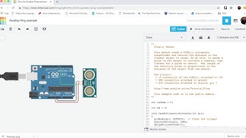 Tinkercad Ultrasonic ping example