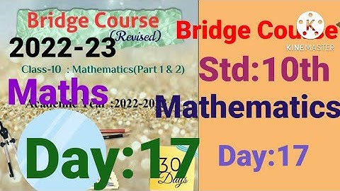 10th||Mathematics||Bridge Course||2022-23 ||Day:17th||English & SemiEnglish||Maths, Class 10, Day:17