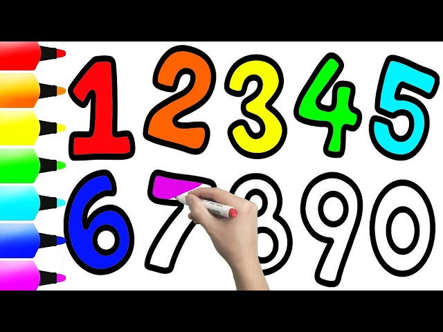 1234567890, How to Draw Number 1 to 10 for kids