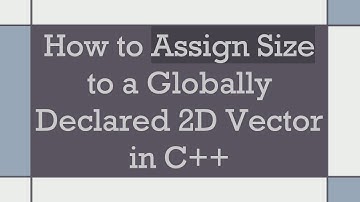 How to Assign Size to a Globally Declared 2D Vector in C+ +
