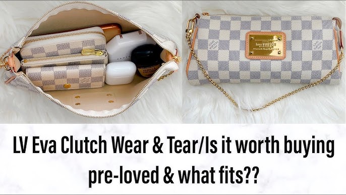 Louis Vuitton Eva Clutch with gold chain and long shoulder strap