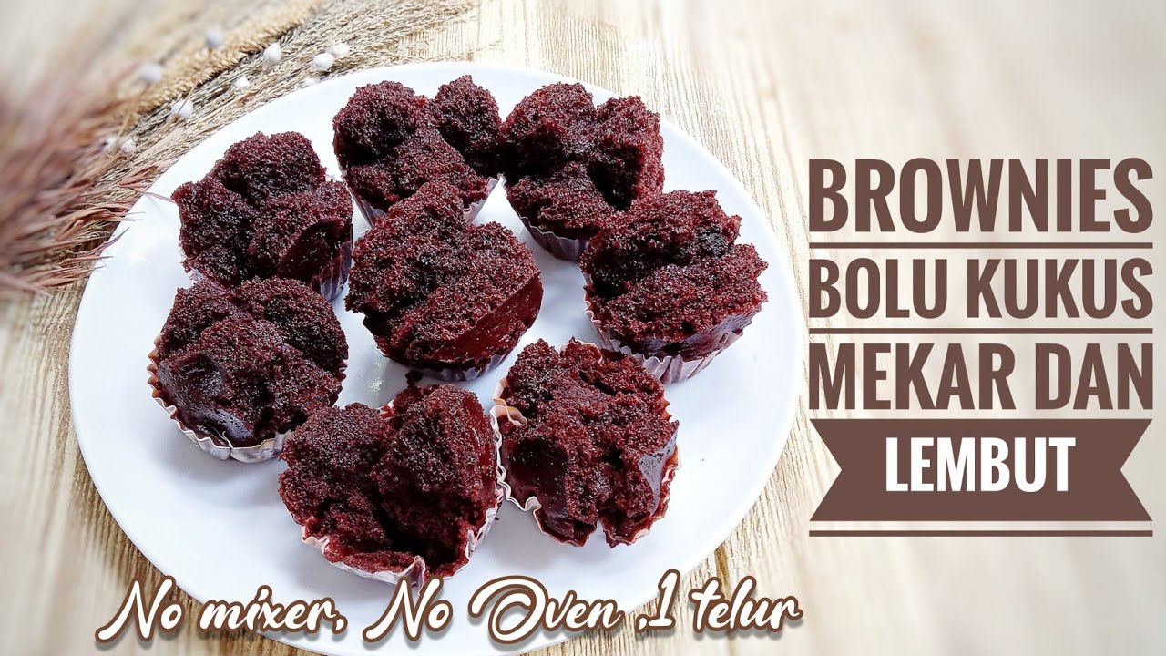 KUE BROWNIES KUKUS COKLAT TAKARAN SENDOK ,1 TELUR ,NO OVEN ,NO MIXER