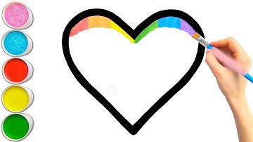 Rainbow Heart  Coloring For Kids | Learn Shapes, Colors For Toddlers |#art #kidsvideo Video #02