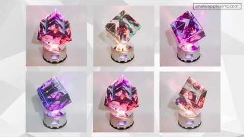 💖Pha lê lập phương xoay 3D ELATO MUSIC MP4, phát nhạc, có đèn 💖