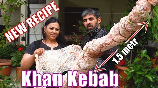 Very Juicy Khan Kebab from Lamb and Beef and Vegetables, 1 5 Meters Long!