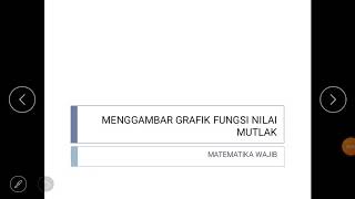 Menggambar Grafik Nilai Mutlak Part 1 Menggambar Grafik Nilai Mutlak Part 1