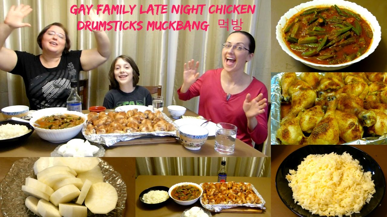 Gay Family Late Night Chicken Drumsticks MUKBANG (먹방) | By Victoria Paikin