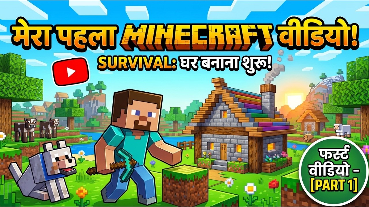 MY FIRST MINECRAFT VIDEO! ⛏️ | Survival World: Day 1 #1 - YouTube