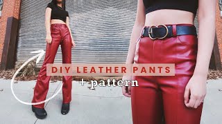 How to Sew Leather Pants + PATTERNS // DIY Vegan Leather Trousers Sewing Tutorial