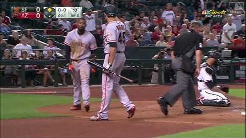 2017 Giants 40517 Joe Panik hits an infield single up the middle and Eduardo Nunez hustles to score