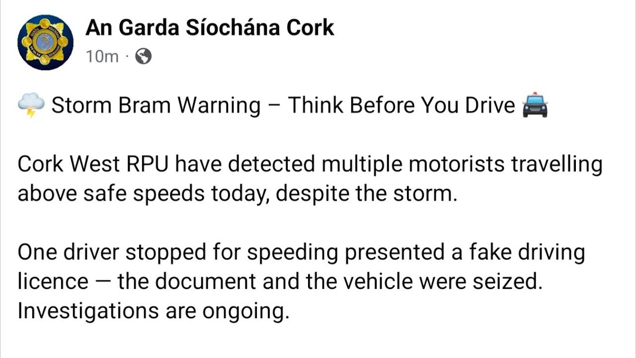 Fake license driver caught by cork west rpu 