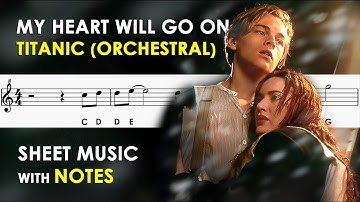 My Heart Will Go On - Titanic | Sheet Music with Notes for Recorder, Violin Tutorial | Céline Dion