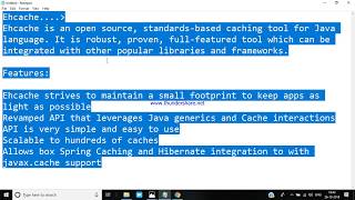 NOTES ON Ehcache