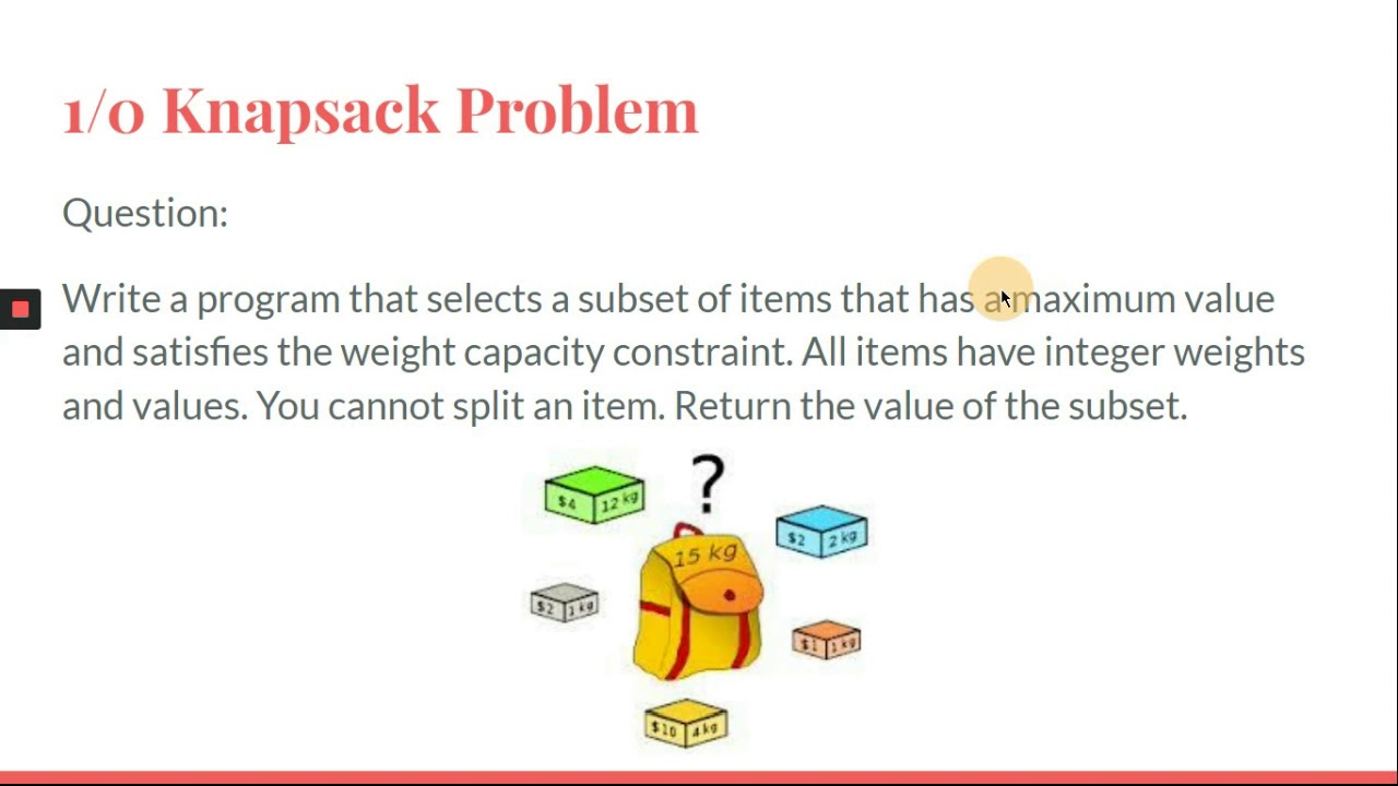 literature review knapsack problem