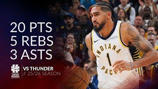 Obi Toppin 20 pts 5 rebs 3 asts vs Thunder 25/26 season