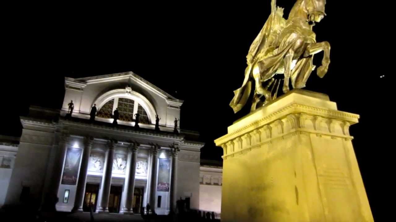St. Louis Art Museum Main Entrance & St. Louis Statue Night View, Missouri December 2011 YouTube