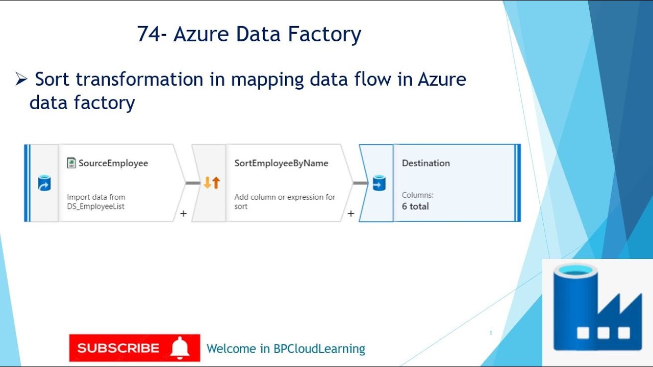 74- Sort transformation in mapping data flow in Azure data factory in ...