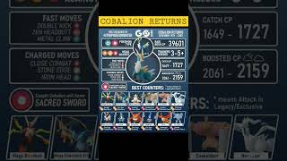 Cobalion Returns In Pokemon Go Cobalion Counters