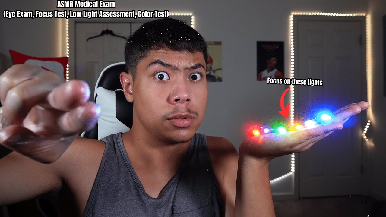 ASMR Medical Exam(Eye Exam, Focus Test, Low Light Assessment, Color Test)