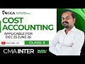 CMA INTER | COST ACCOUNTING | CLASS-3 | TEL+ENG | BY SHIVA SIR | DEC 25 JUNE 26