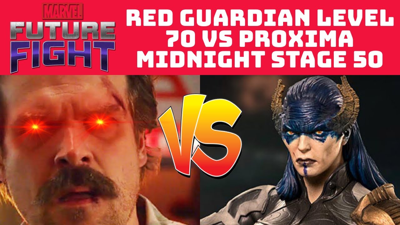 Marvel Future Fight: Red Guardian Level 70 vs Proxima Midnight Stage 50