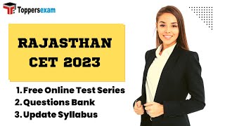 RAJASTHAN CET Modal Paper | Free Online Test Series 2023 | Questions Bank | Update Syllabus