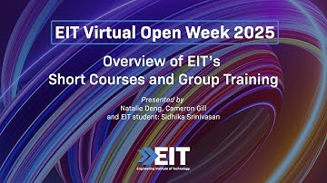 Overview of Short Courses and Group Training EIT: Virtual Open Week (April 2025)