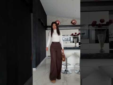 Брюки - палаццо жіночі, демісезонні, офісні, штани, Чорний, XS, видео 1